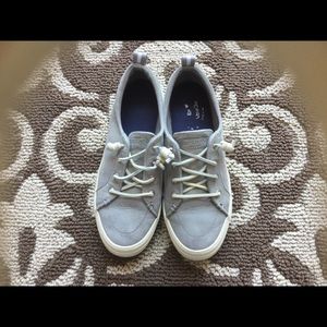 SPERRY GRAY LEATHER TOPSIDERS SZ 91\2